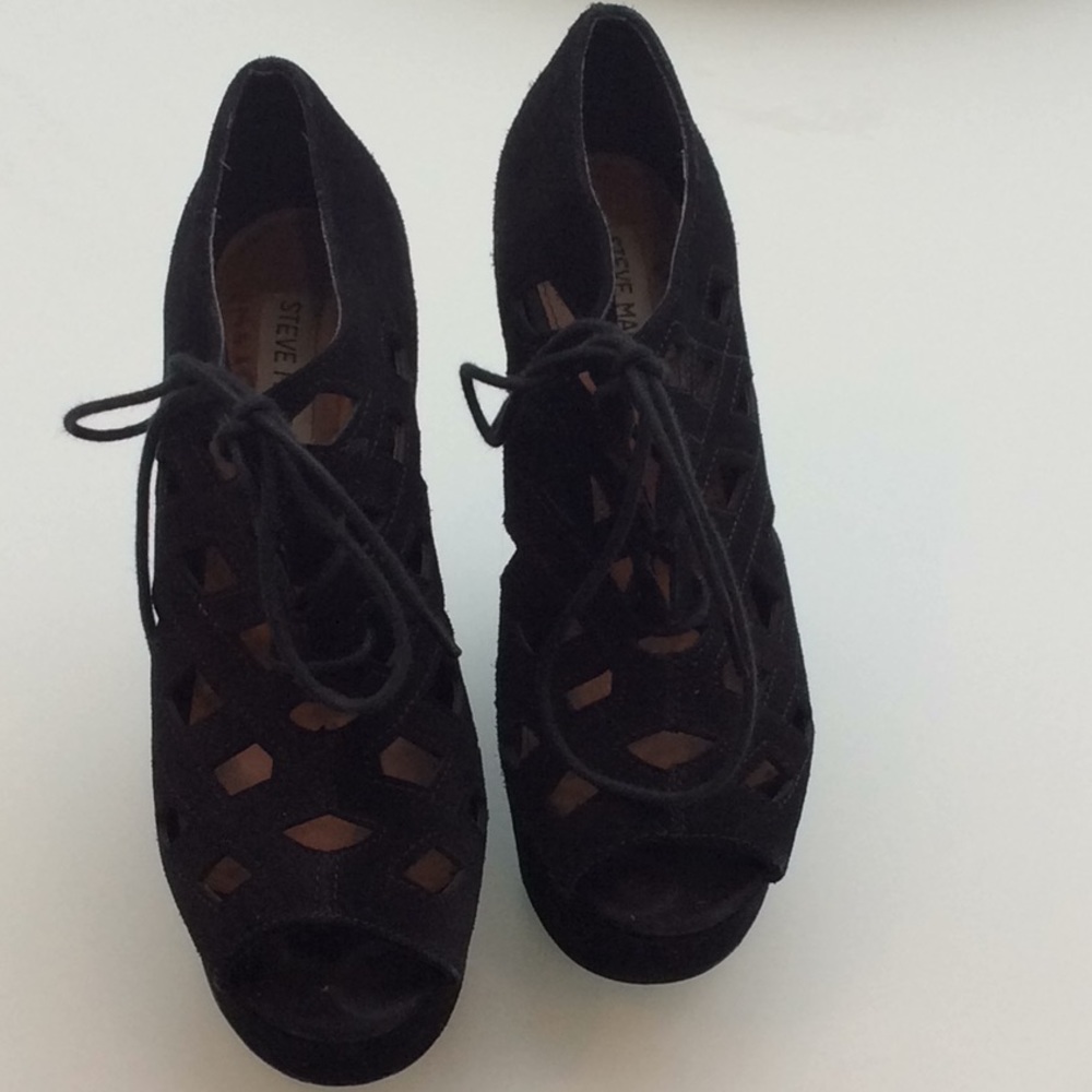 High heeled platform shoes